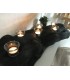 Wooden candle holder - SMOKY
